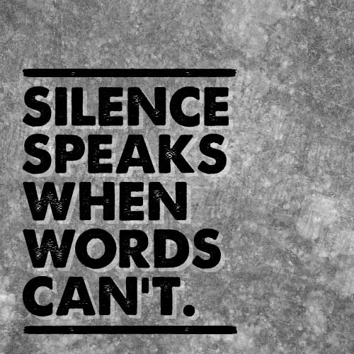 interview, minute de silence, Silence speaks